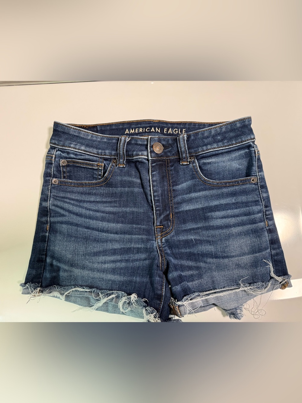 American Eagle Outfitters Women's Medium Blue Distressed Denim Cutoff Shorts